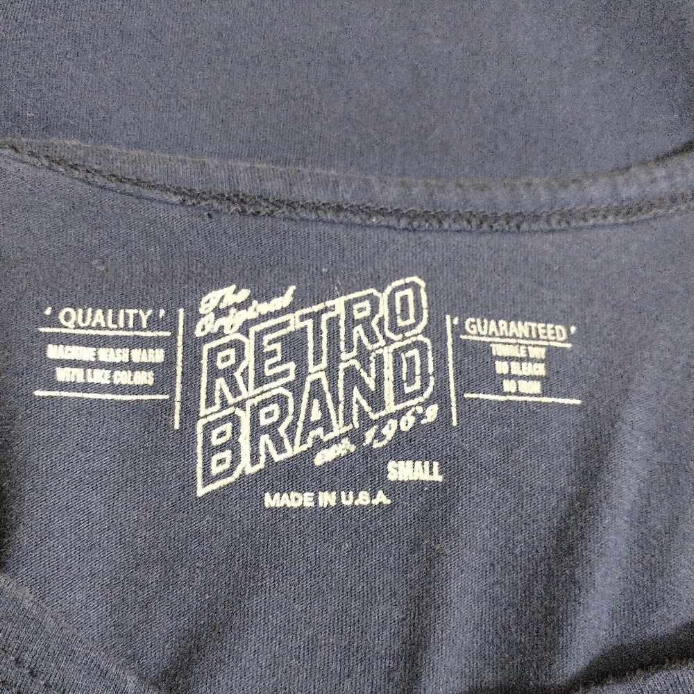 Retro Brand Columbus Blue Jackets T-Shirt Women's Size Small Blue CBJ Logo NHL - Picture 4 of 4